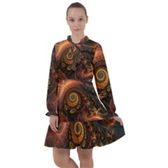 Paisley Abstract Fabric Pattern Floral Art Design Flower All Frills Chiffon Dress by Pakjumat