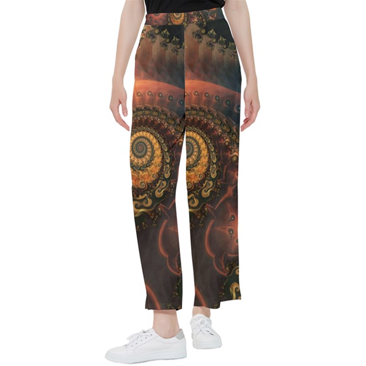 Paisley Abstract Fabric Pattern Floral Art Design Flower Women s Pants 