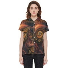 Paisley Abstract Fabric Pattern Floral Art Design Flower Short Sleeve Pocket Shirt by Pakjumat