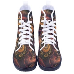 Paisley Abstract Fabric Pattern Floral Art Design Flower Women s High-top Canvas Sneakers by Pakjumat