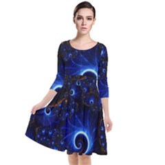 Abstract Design Art Pattern Wallpaper Shape Decoration Quarter Sleeve Waist Band Dress by Pakjumat