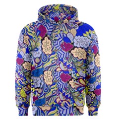 Blue Yellow Background Pattern Vector Texture Paisley Men s Core Hoodie by Pakjumat