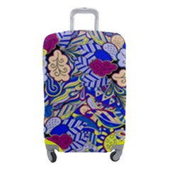 Blue Yellow Background Pattern Vector Texture Paisley Luggage Cover (small) by Pakjumat