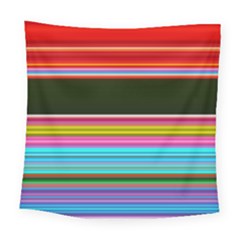 Horizontal Line Colorful Square Tapestry (large) by Pakjumat