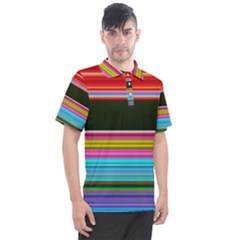 Horizontal Line Colorful Men s Polo T-shirt by Pakjumat