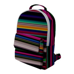 Horizontal Lines Colorful Flap Pocket Backpack (large) by Pakjumat