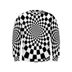 Geomtric Pattern Illusion Shapes Kids  Sweatshirt by Pakjumat