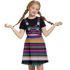 Horizontal Lines Colorful Kids  Apron Dress by Pakjumat