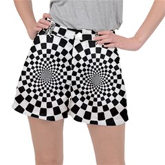 Geomtric Pattern Illusion Shapes Women s Ripstop Shorts by Pakjumat