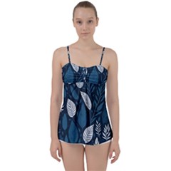 Pattern Flower Texture Babydoll Tankini Top