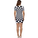 Geomtric Pattern Illusion Shapes Low Cut Cap Sleeve Mini Dress View4