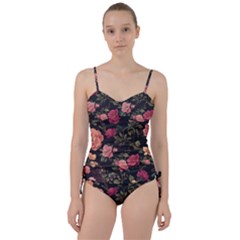 Flower Pattern Sweetheart Tankini Set