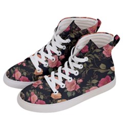 Flower Pattern Men s Hi-top Skate Sneakers by Pakjumat