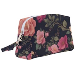 Flower Pattern Wristlet Pouch Bag (large) by Pakjumat