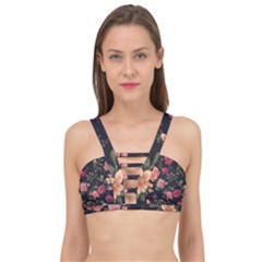 Flower Pattern Cage Up Bikini Top by Pakjumat