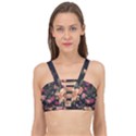 Flower Pattern Cage Up Bikini Top View1