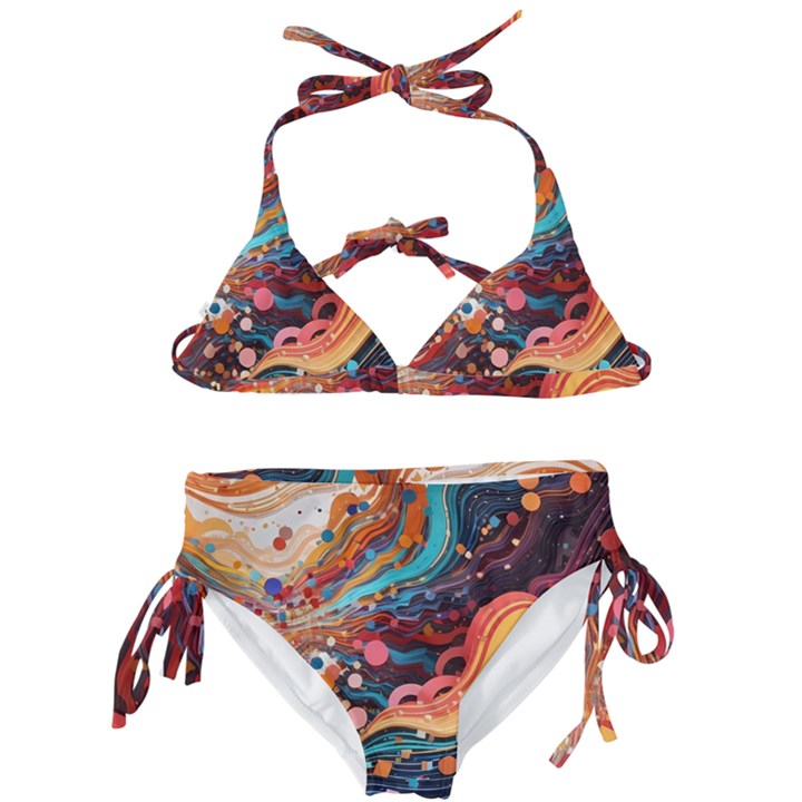 Pattern Abstract Kids  Classic Bikini Set