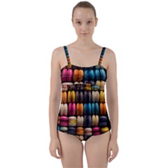 Macaroon Sweet Treat Twist Front Tankini Set by Pakjumat