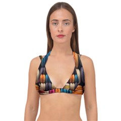 Macaroon Sweet Treat Double Strap Halter Bikini Top by Pakjumat