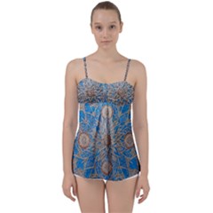 Flower Mandala Pattern Babydoll Tankini Top