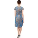 Flower Mandala Pattern Cap Sleeve Midi Dress View2