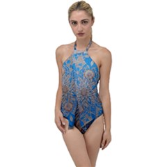 Flower Mandala Pattern Go With The Flow One Piece Swimsuit by Pakjumat