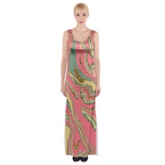 Pattern Glitter Pastel Layer Thigh Split Maxi Dress by Pakjumat