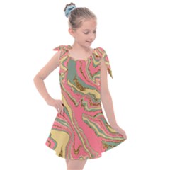 Pattern Glitter Pastel Layer Kids  Tie Up Tunic Dress by Pakjumat