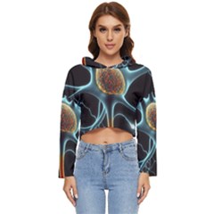 Organism Neon Science Women s Lightweight Cropped Hoodie by Pakjumat