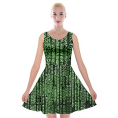 Matrix Technology Tech Data Digital Network Velvet Skater Dress by Pakjumat