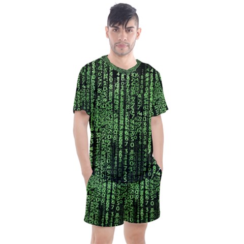 Matrix Technology Tech Data Digital Network Men s Mesh T-shirt And Shorts Set by Pakjumat