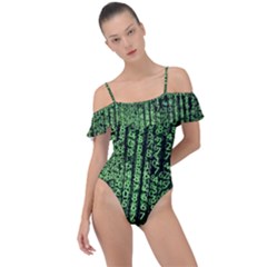 Matrix Technology Tech Data Digital Network Frill Detail One Piece Swimsuit by Pakjumat