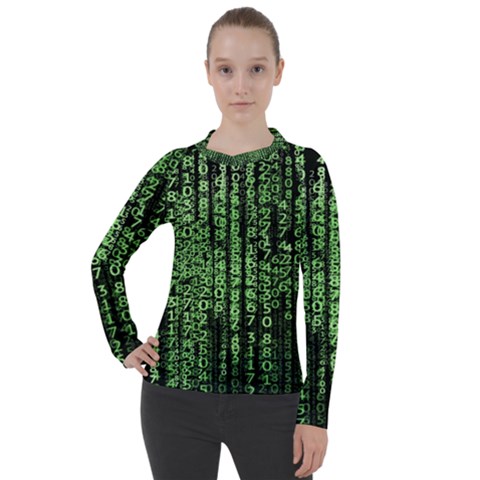 Matrix Technology Tech Data Digital Network Women s Pique Long Sleeve T-shirt by Pakjumat