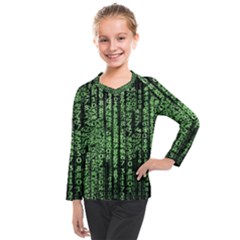 Matrix Technology Tech Data Digital Network Kids  Long Mesh T-shirt