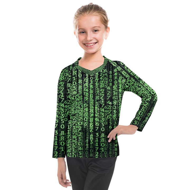 Matrix Technology Tech Data Digital Network Kids  Long Mesh T-Shirt