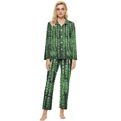 Matrix Technology Tech Data Digital Network Womens  Long Sleeve Velvet Pocket Pajamas Set by Pakjumat