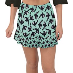 Orca Killer Whale Fish Fishtail Mini Chiffon Skirt by Pakjumat