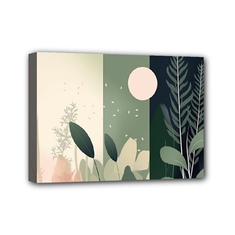 Spring Floral Plants Foliage Minimal Minimalist Mini Canvas 7  X 5  (stretched) by Pakjumat