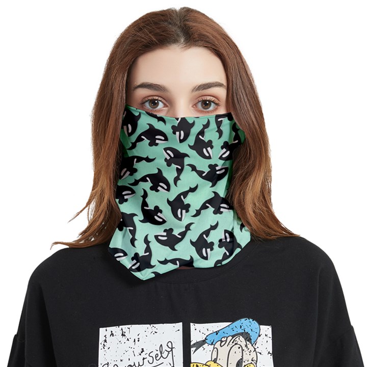 Orca Killer Whale Fish Face Covering Bandana (Two Sides)