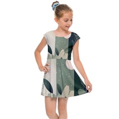 Spring Floral Plants Foliage Minimal Minimalist Kids  Cap Sleeve Dress by Pakjumat