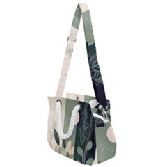 Spring Floral Plants Foliage Minimal Minimalist Rope Handles Shoulder Strap Bag by Pakjumat