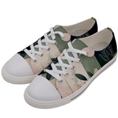 Spring Floral Plants Foliage Minimal Minimalist Men s Low Top Canvas Sneakers by Pakjumat