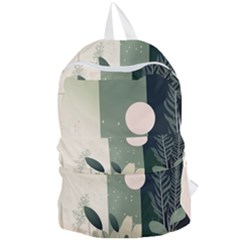 Spring Floral Plants Foliage Minimal Minimalist Foldable Lightweight Backpack by Pakjumat