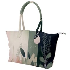 Spring Floral Plants Foliage Minimal Minimalist Canvas Shoulder Bag by Pakjumat