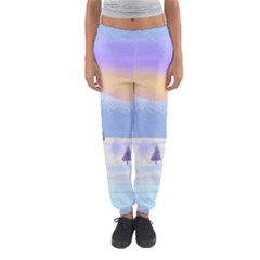 Vector Winter Landscape Sunset Evening Snow Women s Jogger Sweatpants by Pakjumat