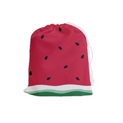 Minimalist Summer Watermelon Wallpaper Drawstring Pouch (large) by Pakjumat