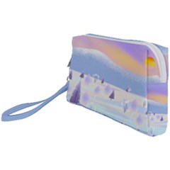 Vector Winter Landscape Sunset Evening Snow Wristlet Pouch Bag (small) by Pakjumat