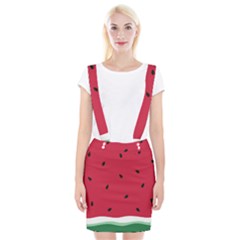 Minimalist Summer Watermelon Wallpaper Braces Suspender Skirt by Pakjumat