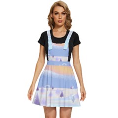 Vector Winter Landscape Sunset Evening Snow Apron Dress