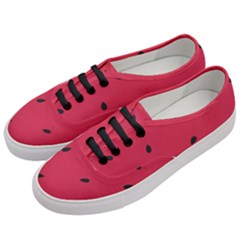 Minimalist Summer Watermelon Wallpaper Women s Classic Low Top Sneakers by Pakjumat